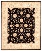 Bordered  Traditional Black Area rug 6x9 Afghan Hand-knotted 346151