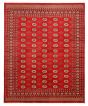 Bordered  Traditional Red Area rug 6x9 Pakistani Hand-knotted 363289