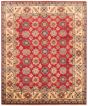 Bordered  Traditional Red Area rug 6x9 Afghan Hand-knotted 363696