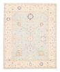 Bordered  Transitional Blue Area rug 6x9 Pakistani Hand-knotted 381793