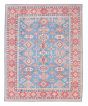 Bordered  Geometric Blue Area rug 6x9 Afghan Hand-knotted 381923
