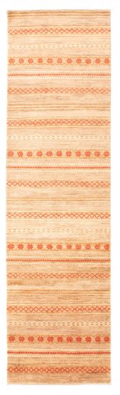 Casual  Transitional Brown Runner rug 10-ft-runner Pakistani Hand-knotted 331663