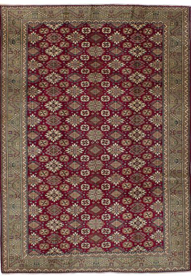 Traditional Red Area rug 6x9 Turkish Hand-knotted 245070