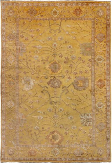 Bohemian  Traditional Orange Area rug 5x8 Indian Hand-knotted 272271
