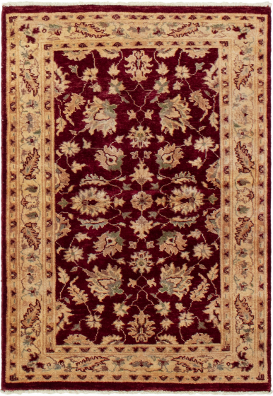 Bordered  Traditional Red Area rug 3x5 Afghan Hand-knotted 293024