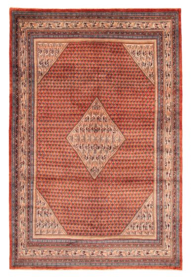 Bordered  Traditional Red Area rug 8x10 Persian Hand-knotted 364861