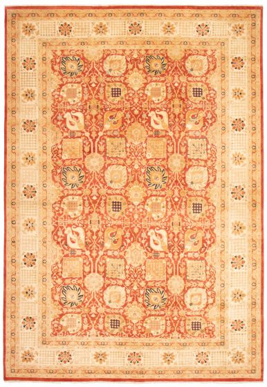 Traditional Red Area rug Unique Pakistani Hand-knotted 368381