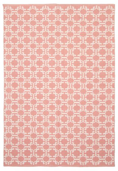 Flat-weaves & Kilims  Traditional/Oriental Pink Area rug 4x6 Indian Flat-Weave 375364