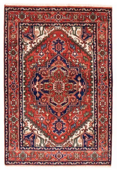 Bordered  Traditional Brown Area rug 3x5 Indian Hand-knotted 386953