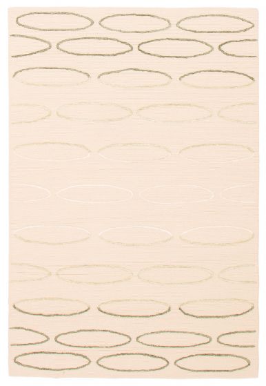 Transitional Ivory Area rug 5x8 Chinese Hand Tufted 387858