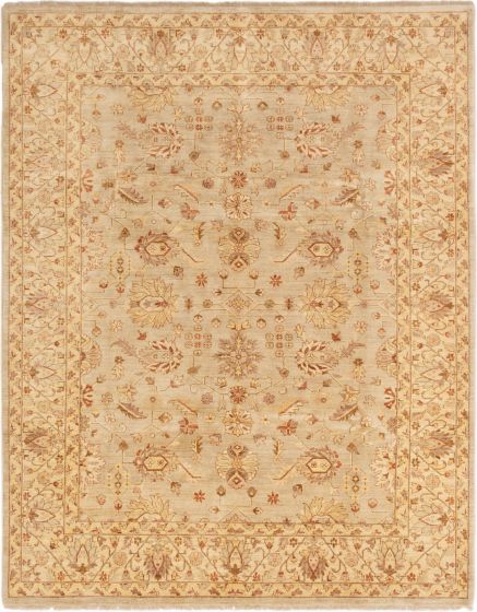 Bordered  Traditional Yellow Area rug 6x9 Pakistani Hand-knotted 283523
