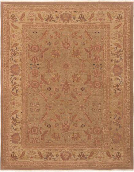 Bordered  Traditional Green Area rug 6x9 Chinese Flat-weave 284963