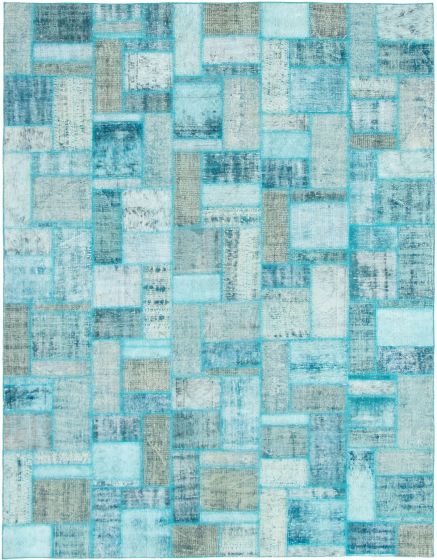 Casual  Transitional Green Area rug 6x9 Turkish Hand-knotted 295926