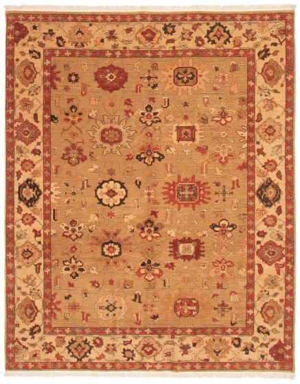 Bordered  Traditional Brown Area rug 6x9 Afghan Hand-knotted 368101
