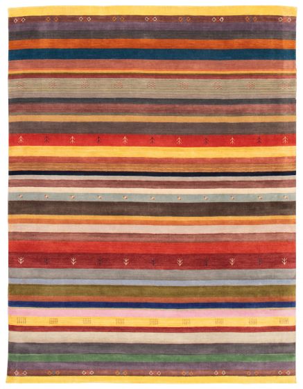 Gabbeh  Tribal Multi Area rug 9x12 Indian Hand Loomed 370744