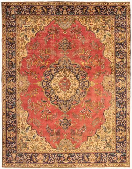 Bordered  Traditional Red Area rug 9x12 Turkish Hand-knotted 371500