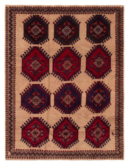 Bordered  Tribal Brown Area rug 6x9 Afghan Hand-knotted 372574
