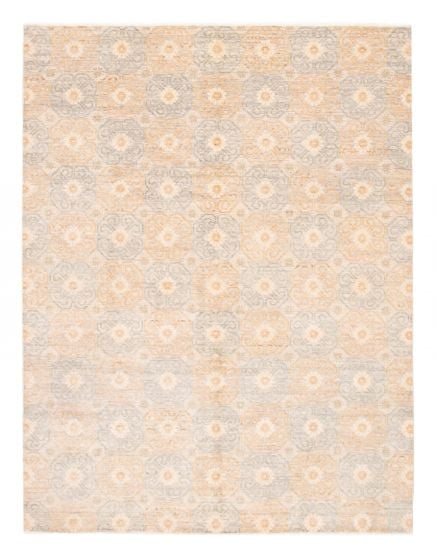 Transitional Grey Area rug 9x12 Indian Hand-knotted 379015