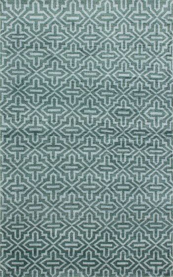 Transitional Green Area rug 5x8 Indian Hand-knotted 220905