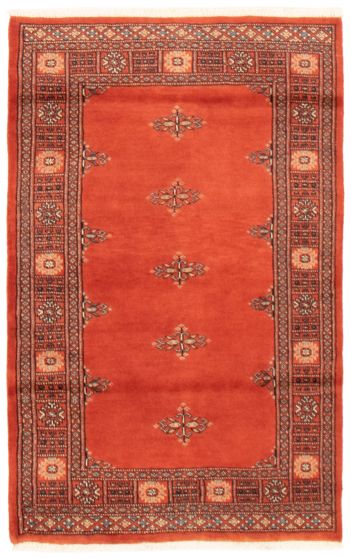 Bordered  Tribal Brown Area rug 3x5 Pakistani Hand-knotted 359384