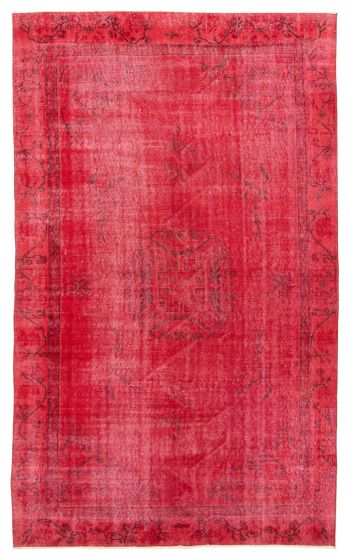Bordered  Transitional Red Area rug 5x8 Turkish Hand-knotted 362231