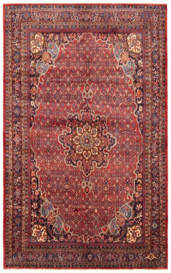 Bordered  Traditional Red Area rug Unique Persian Hand-knotted 364903