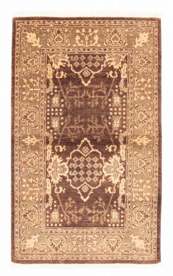 Bordered  Transitional Brown Area rug 3x5 Pakistani Hand-knotted 380049