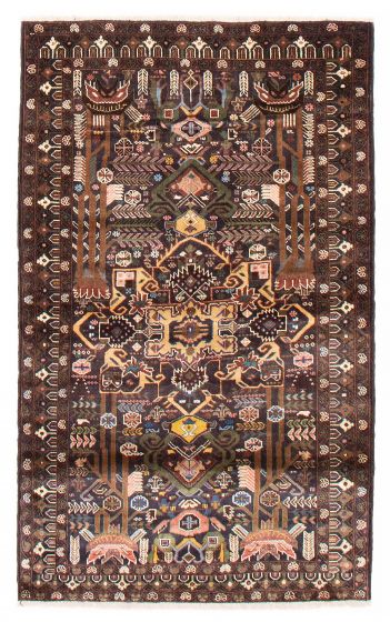 Bordered  Tribal Blue Area rug 3x5 Afghan Hand-knotted 384960