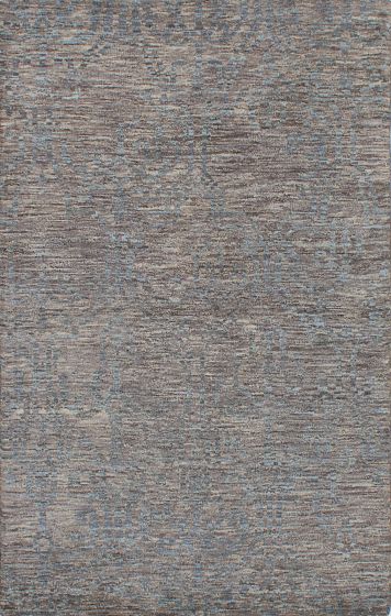Traditional Grey Area rug 5x8 Indian Hand-knotted 239565