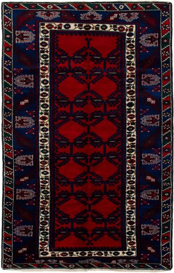 Bordered  Traditional Blue Area rug 5x8 Turkish Hand-knotted 293233