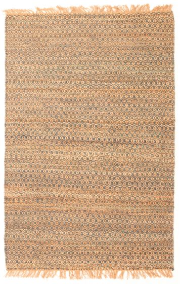 Flat-weaves & Kilims  Tribal Green Area rug 5x8 Indian Flat-weave 348500
