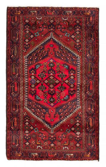 Bordered  Traditional Red Area rug 4x6 Turkish Hand-knotted 380426