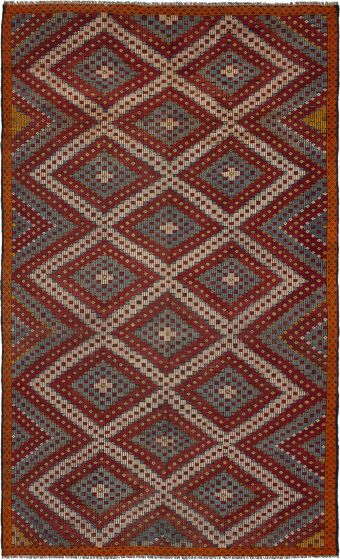 Flat-weaves & Kilims  Geometric Red Area rug Unique Turkish Flat-weave 291689