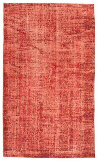 Overdyed  Transitional Red Area rug 5x8 Turkish Hand-knotted 369491