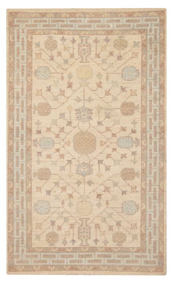 Bordered  Traditional/Oriental Ivory Area rug 3x5 Pakistani Hand-knotted 375089
