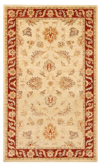 Bordered  Traditional/Oriental Ivory Area rug 3x5 Pakistani Hand-knotted 375091
