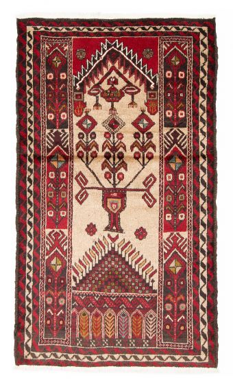Bordered  Traditional Brown Area rug 3x5 Afghan Hand-knotted 379192