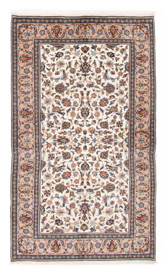 Bordered  Traditional Ivory Area rug 5x8 Persian Hand-knotted 382282
