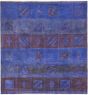 Overdyed  Transitional Blue Area rug Square Indian Hand-knotted 280496