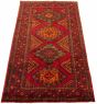 Bordered  Tribal Red Area rug Unique Turkish Hand-knotted 317968