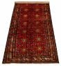 Bordered  Tribal Red Area rug Unique Turkish Hand-knotted 317984