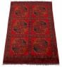 Bordered  Tribal Red Area rug 3x5 Afghan Hand-knotted 329290