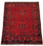 Bordered  Tribal Red Area rug 3x5 Afghan Hand-knotted 329611