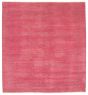 Casual  Transitional Pink Area rug Square Indian Hand-knotted 356472