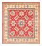 Bordered  Traditional Red Area rug Square Afghan Hand-knotted 376936
