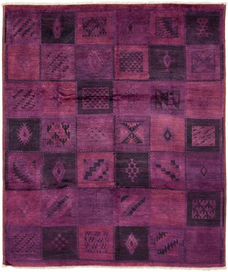 Casual  Transitional Purple Area rug 6x9 Indian Hand-knotted 287296