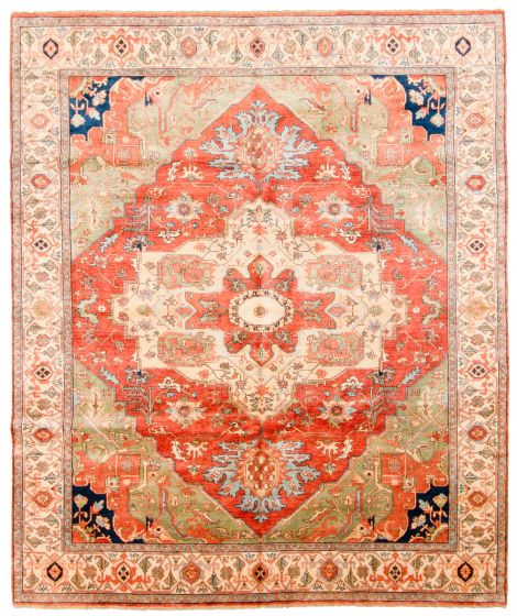 Geometric Brown Area rug 6x9 Indian Hand-knotted 316365