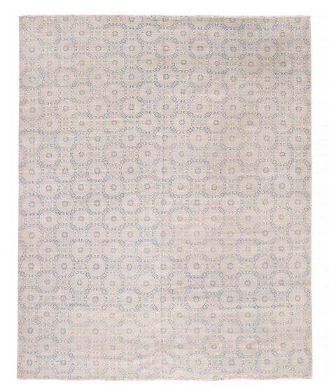 Transitional Grey Area rug 12x15 Indian Hand-knotted 376150