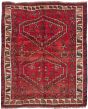 Bordered  Tribal Red Area rug 4x6 Persian Hand-knotted 260147