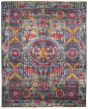 Bordered  Transitional Grey Area rug 9x12 Pakistani Hand-knotted 311081